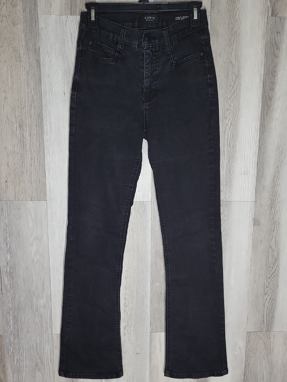 Curve Appeal Womens 2/26 Curve Creator High Rise Boot Faded Black‎ Stretch Denim
